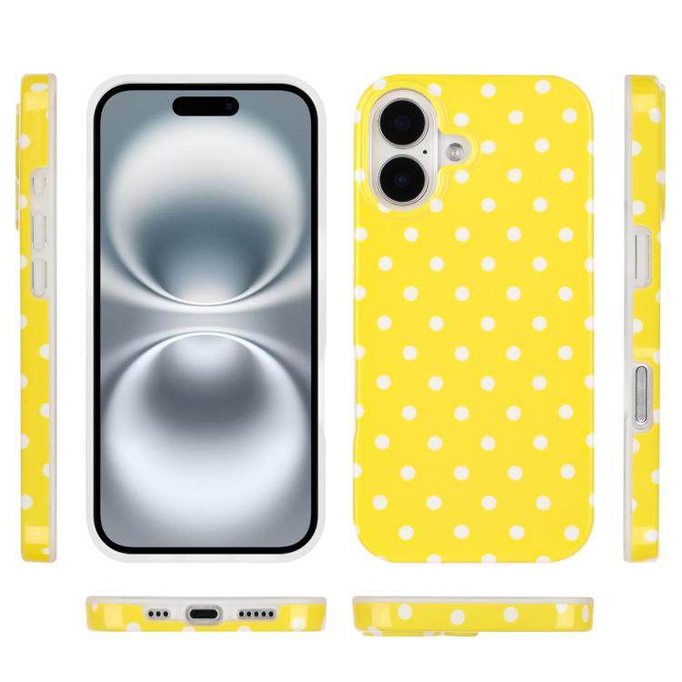 For iPhone 16 IMD Colorful Dots Pattern TPU Full Coverage Phone Case