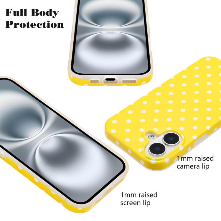 For iPhone 16 IMD Colorful Dots Pattern TPU Full Coverage Phone Case