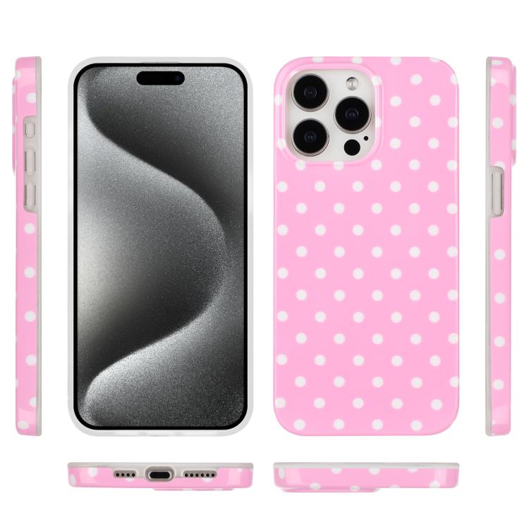 For iPhone 15 Pro IMD Colorful Dots Pattern TPU Full Coverage Phone Case