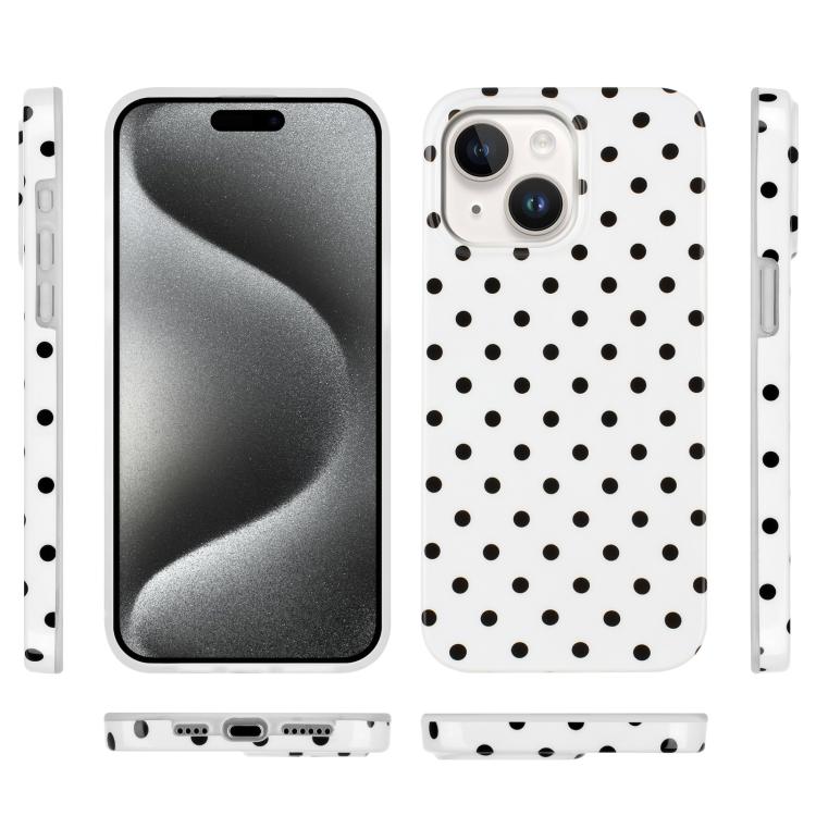 For iPhone 15 Plus IMD Colorful Dots Pattern TPU Full Coverage Phone Case