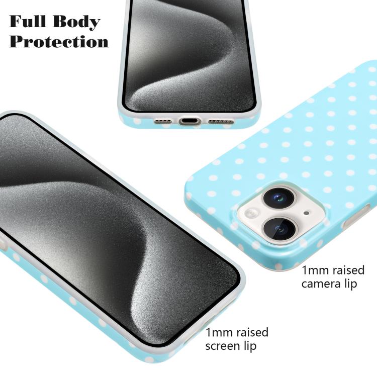 For iPhone 15 IMD Colorful Dots Pattern TPU Full Coverage Phone Case