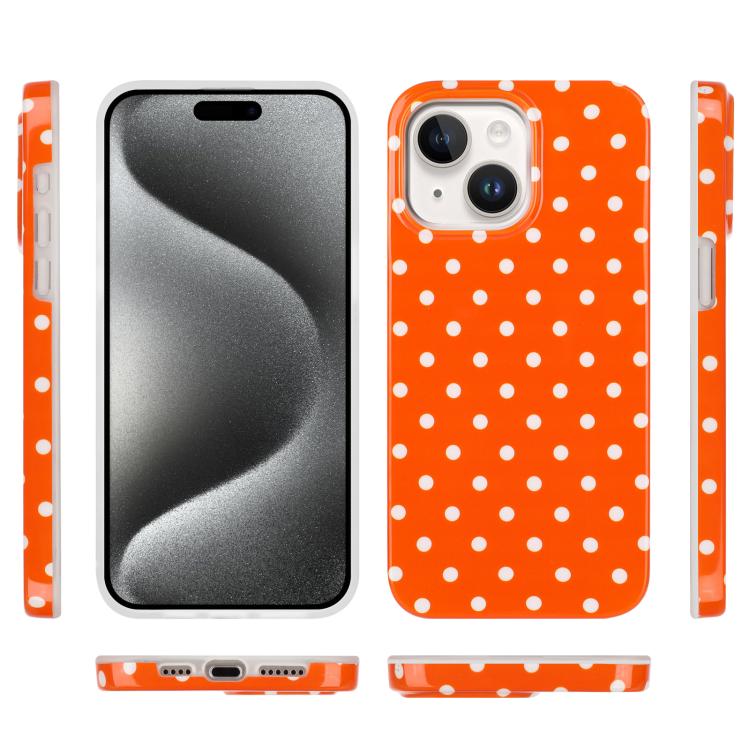 For iPhone 15 IMD Colorful Dots Pattern TPU Full Coverage Phone Case