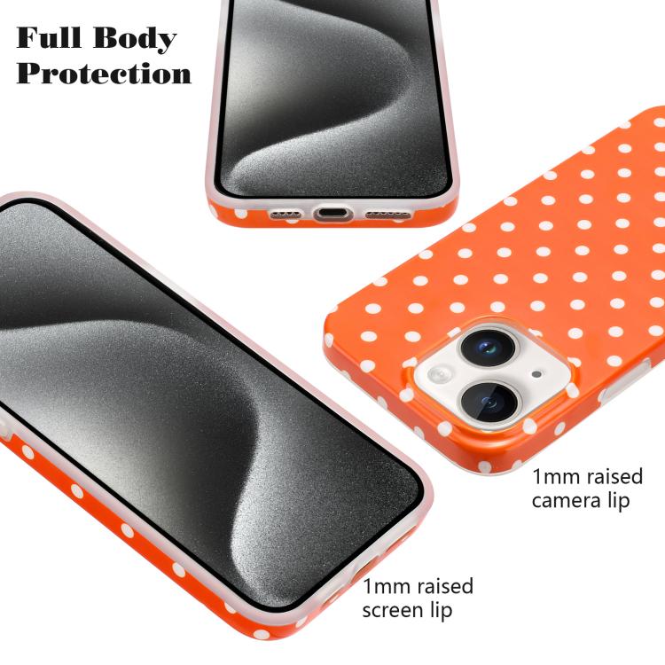 For iPhone 14 IMD Colorful Dots Pattern TPU Full Coverage Phone Case