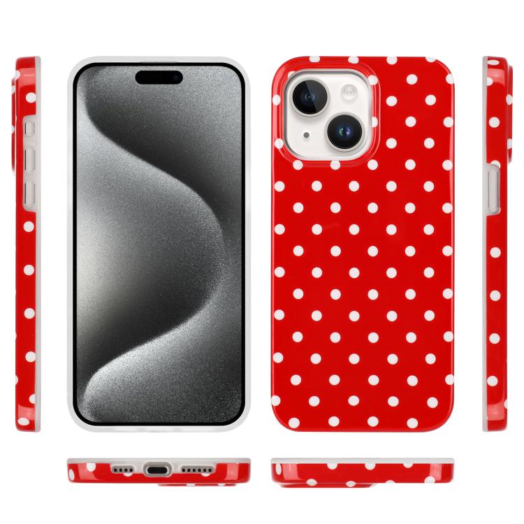 For iPhone 13 IMD Colorful Dots Pattern TPU Full Coverage Phone Case
