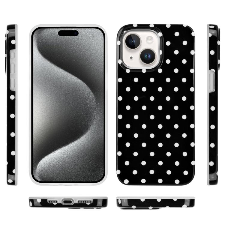 For iPhone 13 IMD Colorful Dots Pattern TPU Full Coverage Phone Case