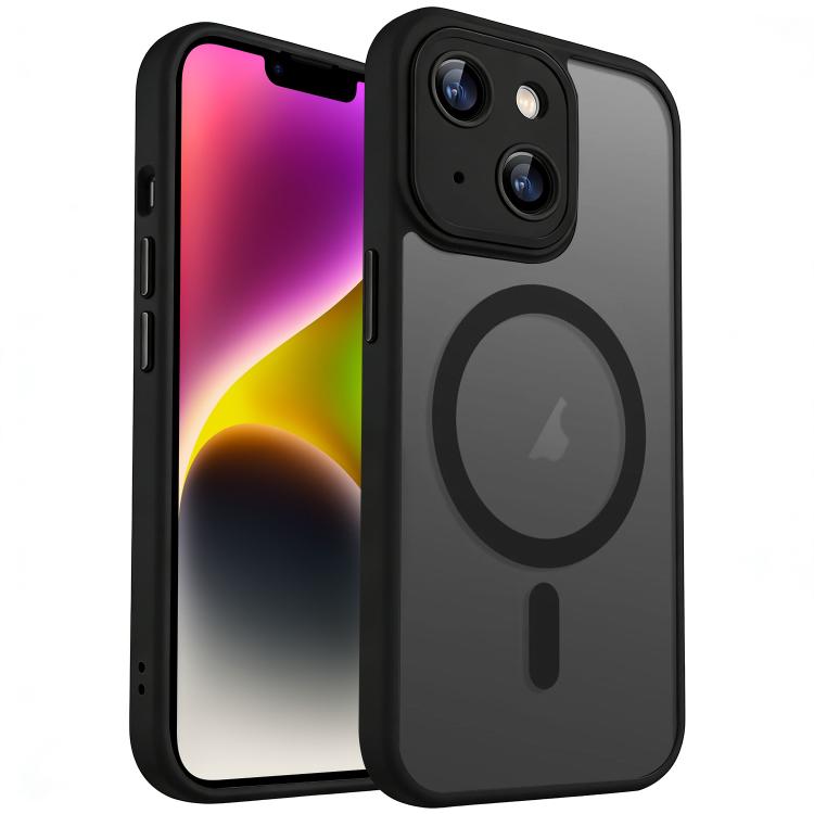 For iPhone 14 XDcase Skin Feel Magnetic Frosted Phone Case with Lens Film