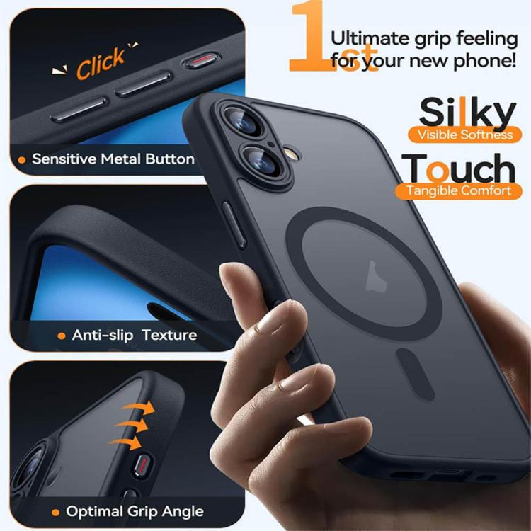 For iPhone 14 Pro XDcase Skin Feel Magnetic Frosted Phone Case with Lens Film