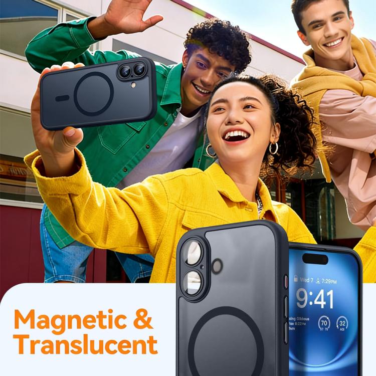 For iPhone 14 Plus XDcase Skin Feel Magnetic Frosted Phone Case with Lens Film