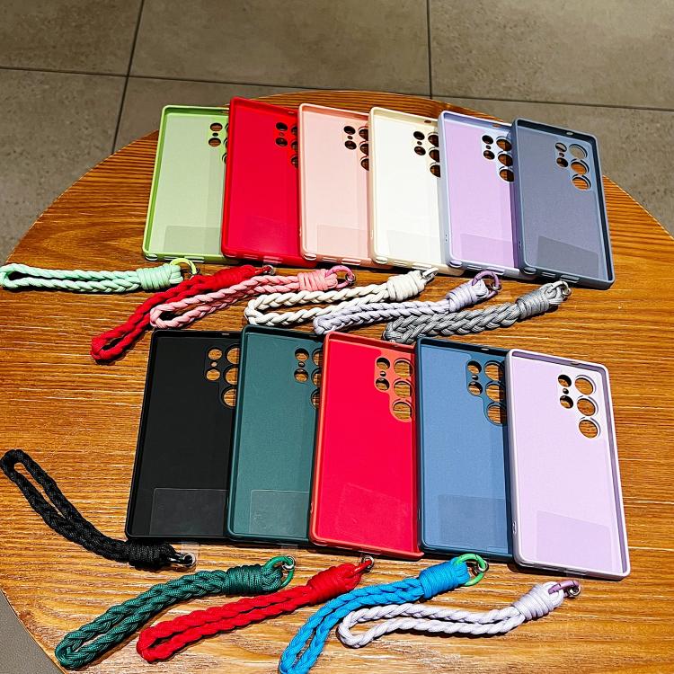 For Samsung Galaxy S23+ 5G Solid Color Liquid Silicone Magnetic Phone Case with Lanyard