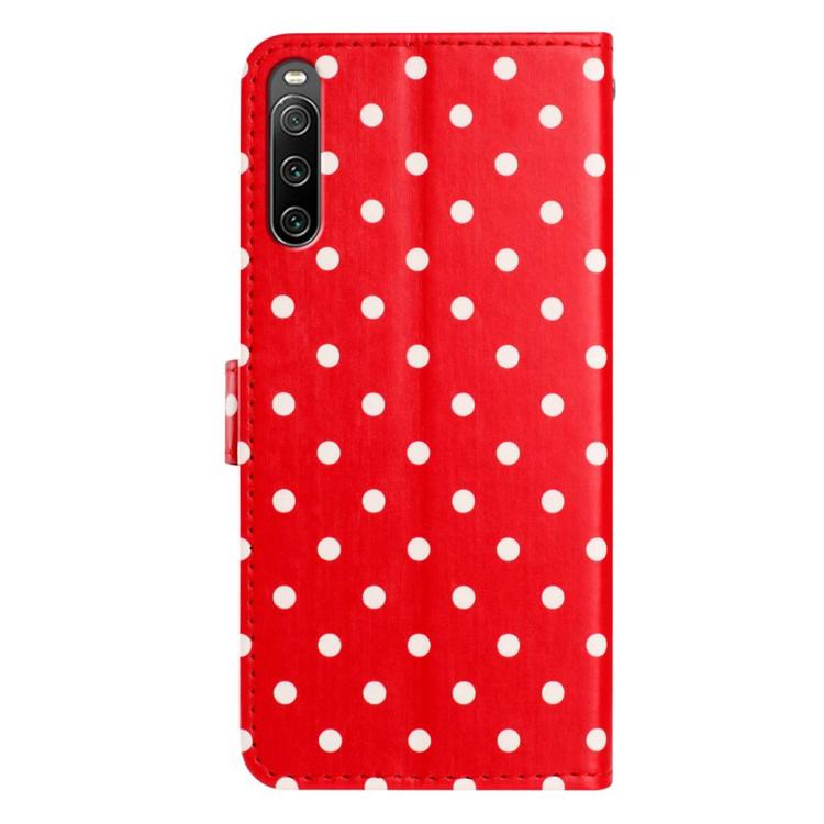 For Sony Xperia 10 IV Small Dots Pattern Vegan Leather Phone Case