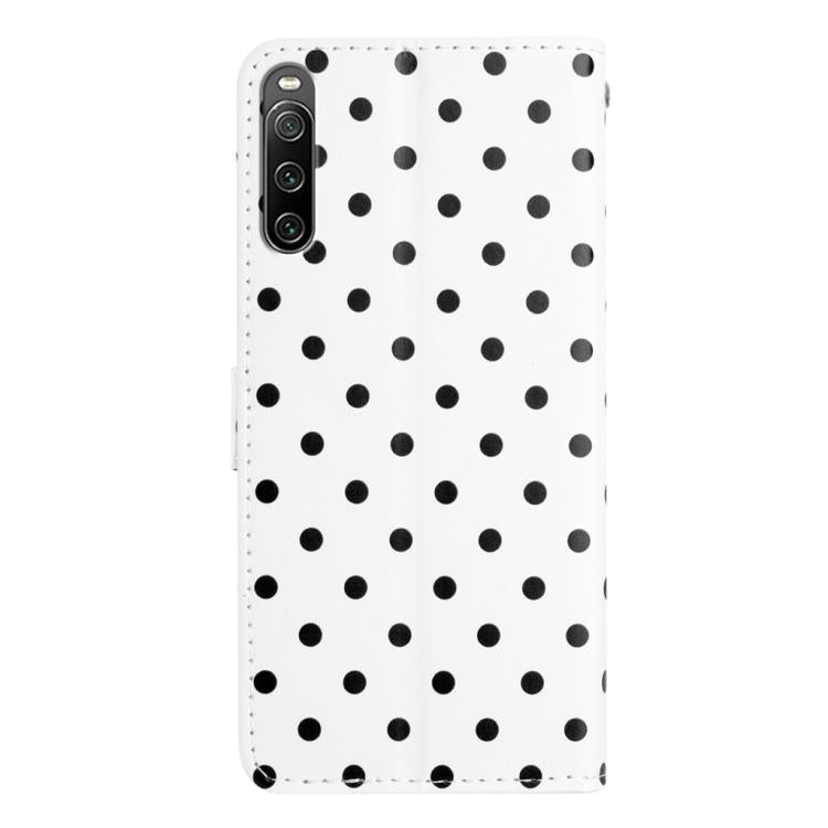 For Sony Xperia 10 IV Small Dots Pattern Vegan Leather Phone Case
