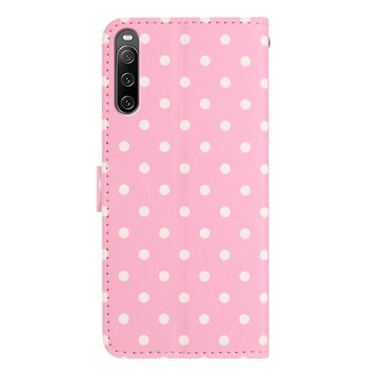 For Sony Xperia 10 IV Small Dots Pattern Vegan Leather Phone Case