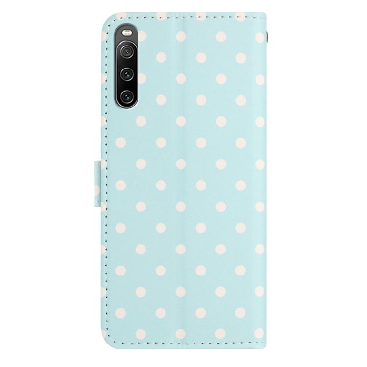 For Sony Xperia 10 IV Small Dots Pattern Vegan Leather Phone Case