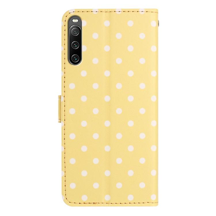 For Sony Xperia 10 IV Small Dots Pattern Vegan Leather Phone Case