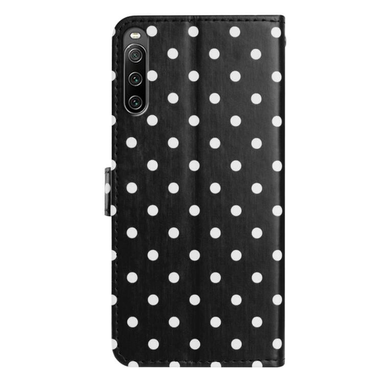 For Sony Xperia 10 IV Small Dots Pattern Vegan Leather Phone Case