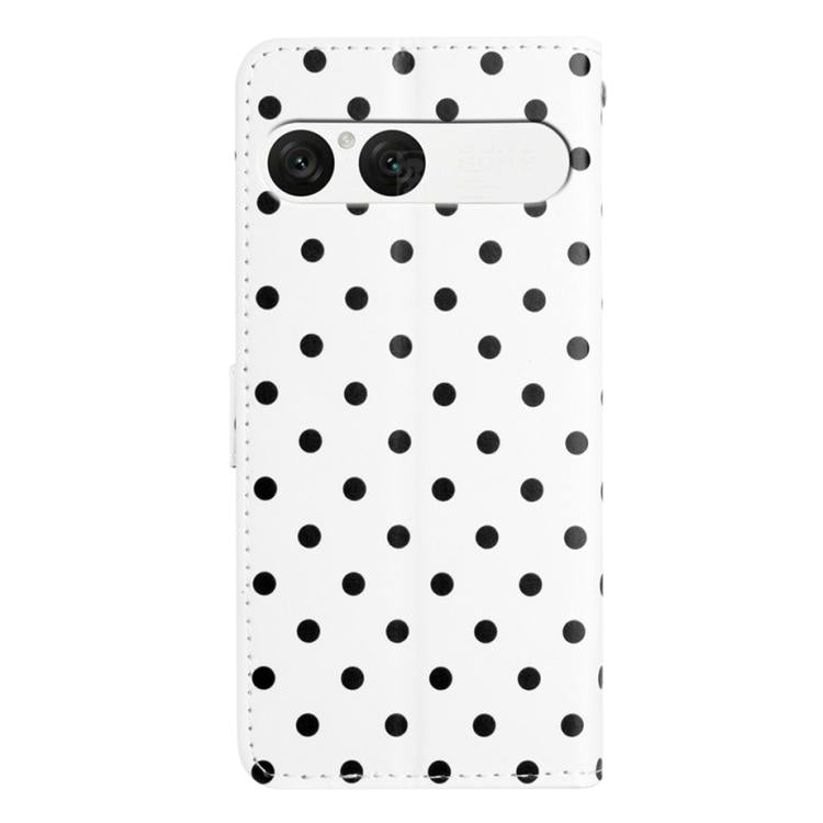 For Sony Xperia 10 VII Small Dots Pattern Vegan Leather Phone Case