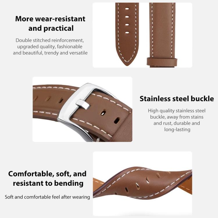 For Samsung Galaxy Watch8 / Watch8 Classic 5 Pack xDfind Flat Head Black Shark Fine Grain Vegan Leather Watch Band