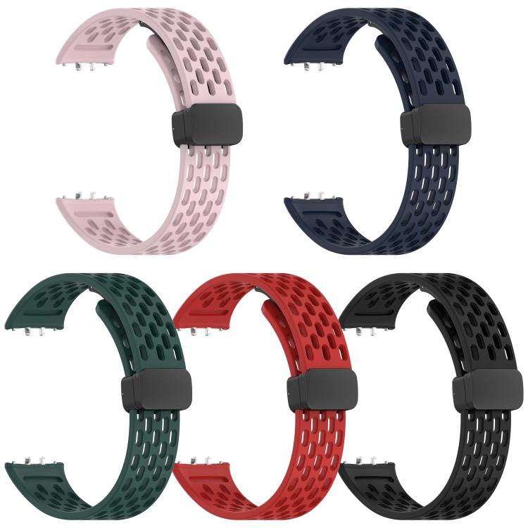 For Samsung Galaxy Fit3 5 Pack xDfind Hole Style Magnetic Black Buckle Silicone Watch Band
