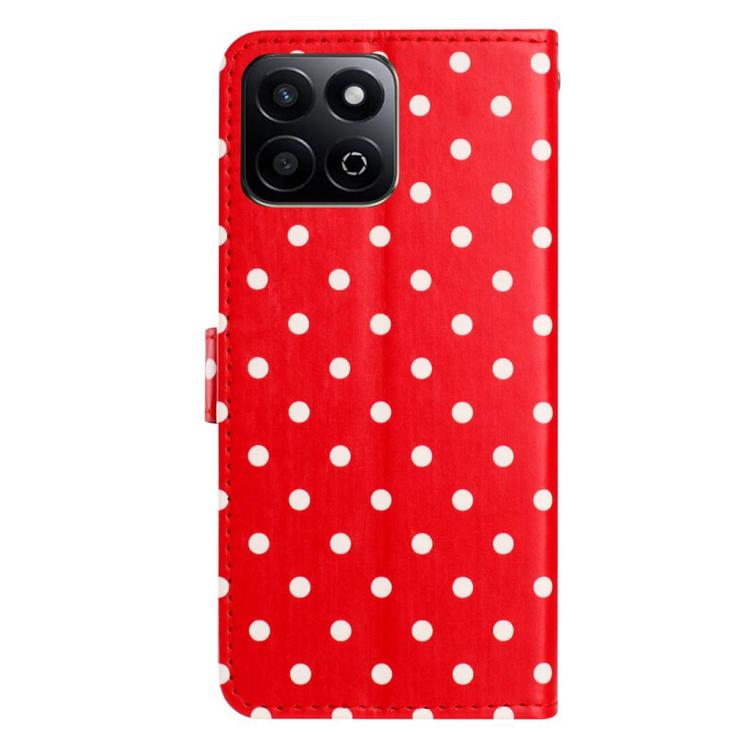 For Honor X7c 4G Small Dots Pattern Vegan Leather Phone Case