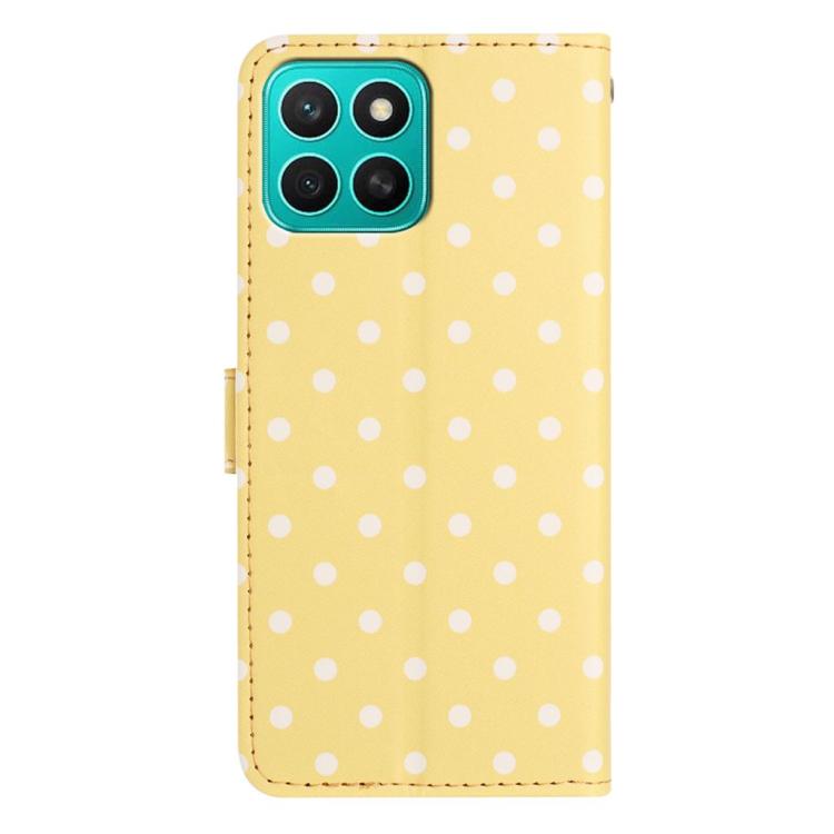 For Honor X8c 4G Small Dots Pattern Vegan Leather Phone Case