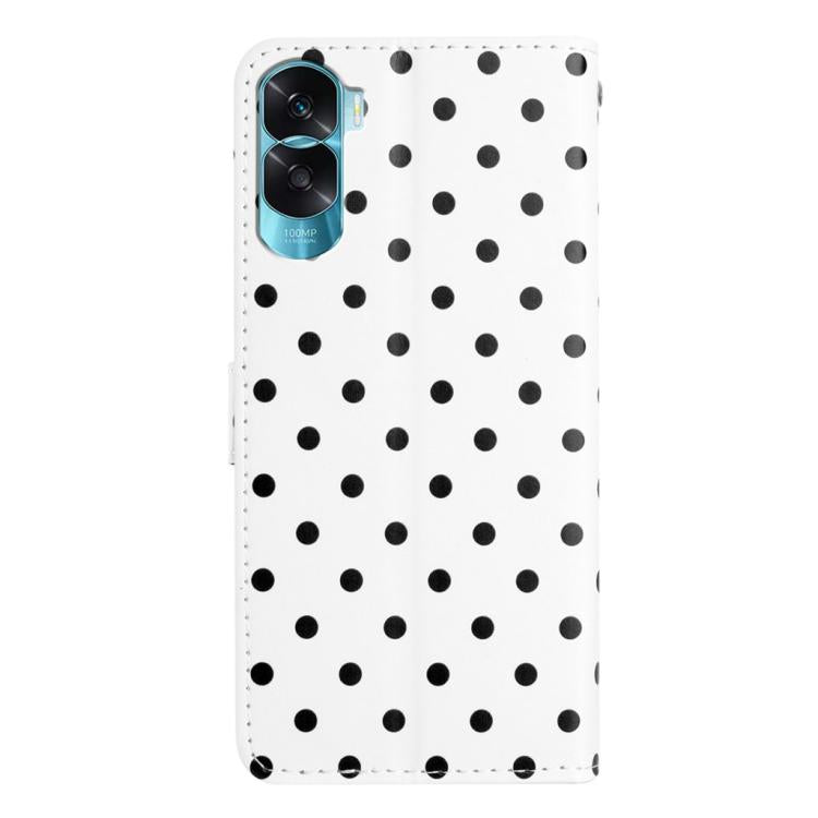 For Honor 90 Lite Small Dots Pattern Vegan Leather Phone Case