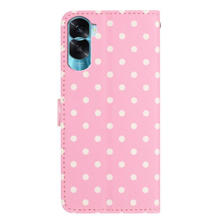 For Honor 90 Lite Small Dots Pattern Vegan Leather Phone Case