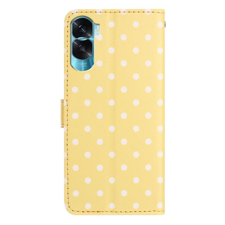 For Honor 90 Lite Small Dots Pattern Vegan Leather Phone Case