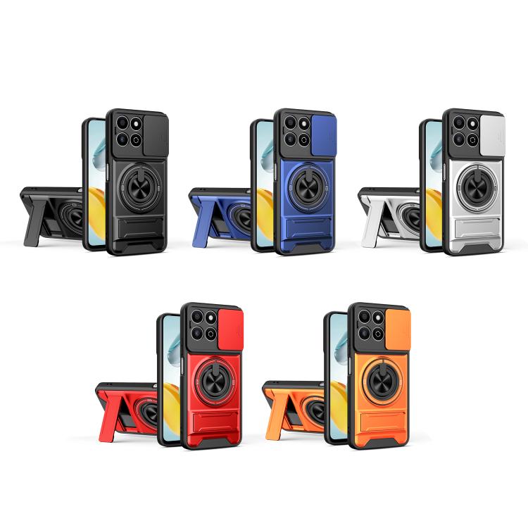 For Honor 200 Smart / Play 60 Plus Lens Sliding Window Multifunctional Magnetic Shockproof Phone Case