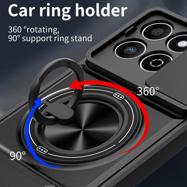 For Honor 200 Smart / Play 60 Plus Lens Sliding Window Multifunctional Magnetic Shockproof Phone Case