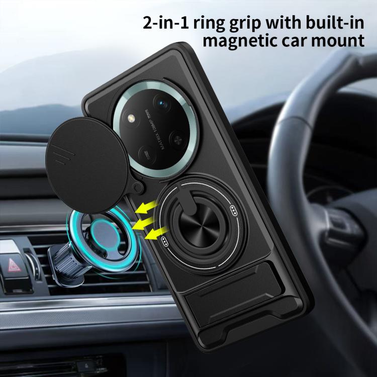 For Honor X60 Pro / X9c 5G Lens Sliding Window Multifunctional Magnetic Shockproof Phone Case