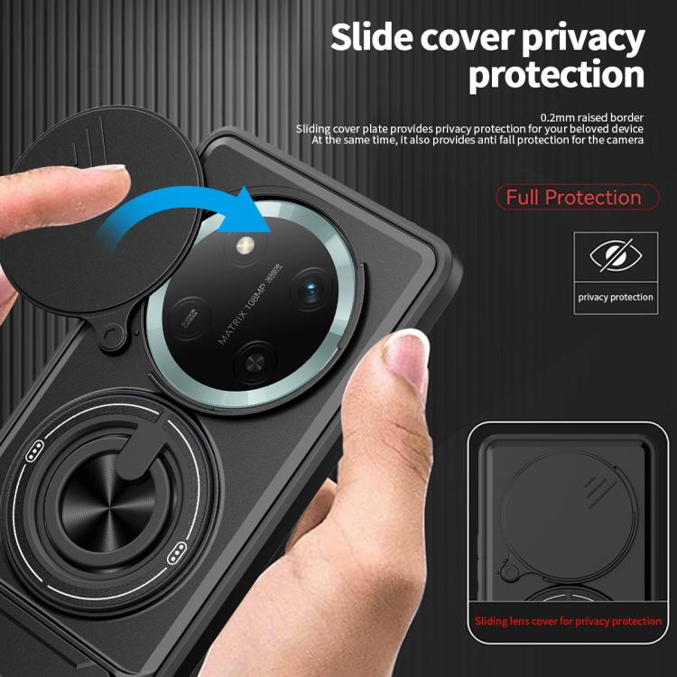 For Honor X60 Pro / X9c 5G Lens Sliding Window Multifunctional Magnetic Shockproof Phone Case