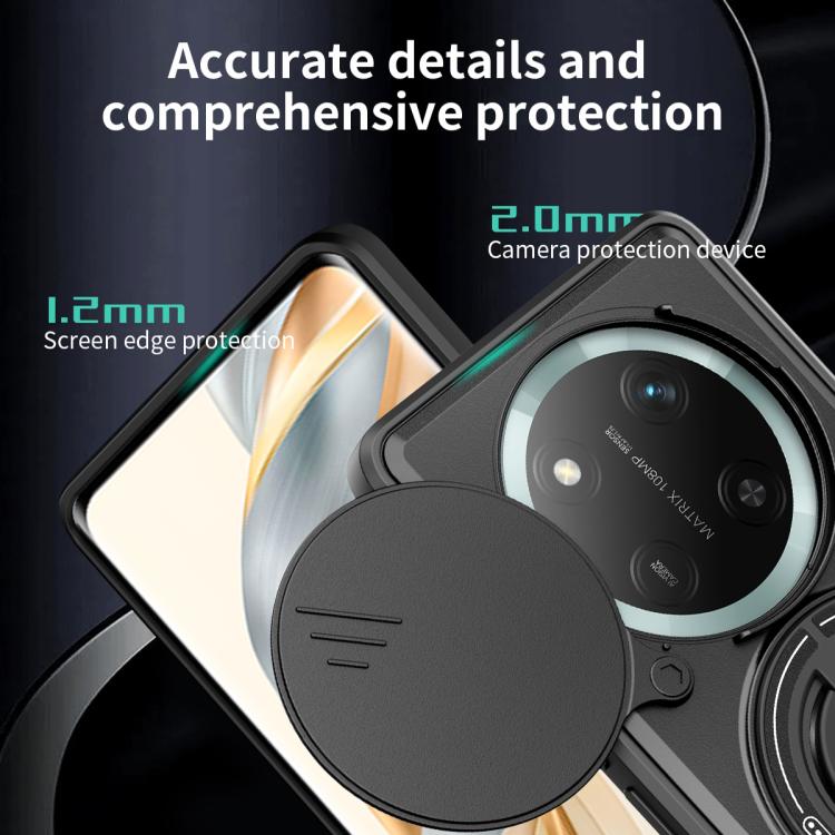 For Honor X60 Pro / X9c 5G Lens Sliding Window Multifunctional Magnetic Shockproof Phone Case