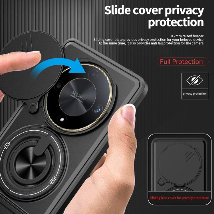 For Honor X9b 5G Lens Sliding Window Multifunctional Magnetic Shockproof Phone Case