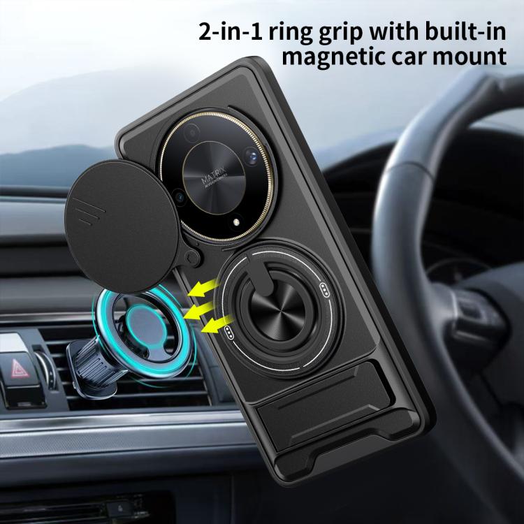 For Honor X9b 5G Lens Sliding Window Multifunctional Magnetic Shockproof Phone Case