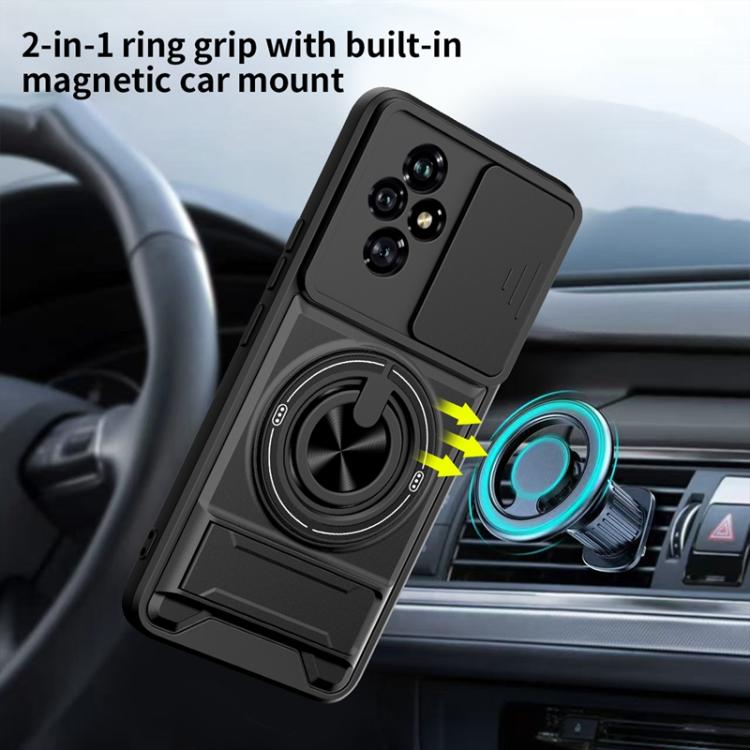 For Honor 200 5G Lens Sliding Window Multifunctional Magnetic Shockproof Phone Case