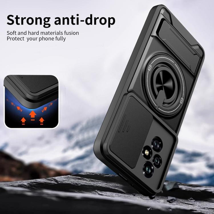 For Honor 200 5G Lens Sliding Window Multifunctional Magnetic Shockproof Phone Case