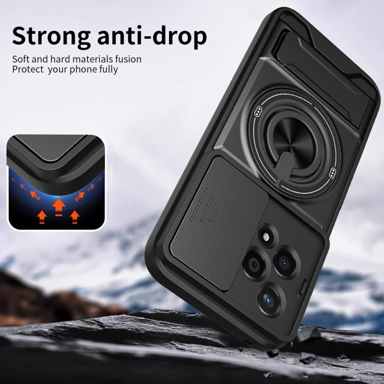 For Honor 200 Lite 5G Global Lens Sliding Window Multifunctional Magnetic Shockproof Phone Case