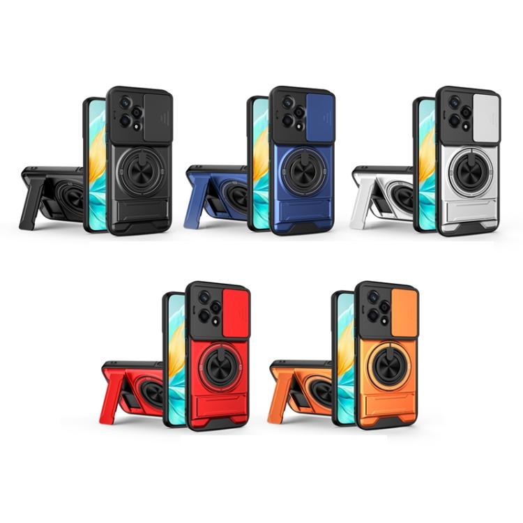 For Honor 200 Lite 5G Global Lens Sliding Window Multifunctional Magnetic Shockproof Phone Case