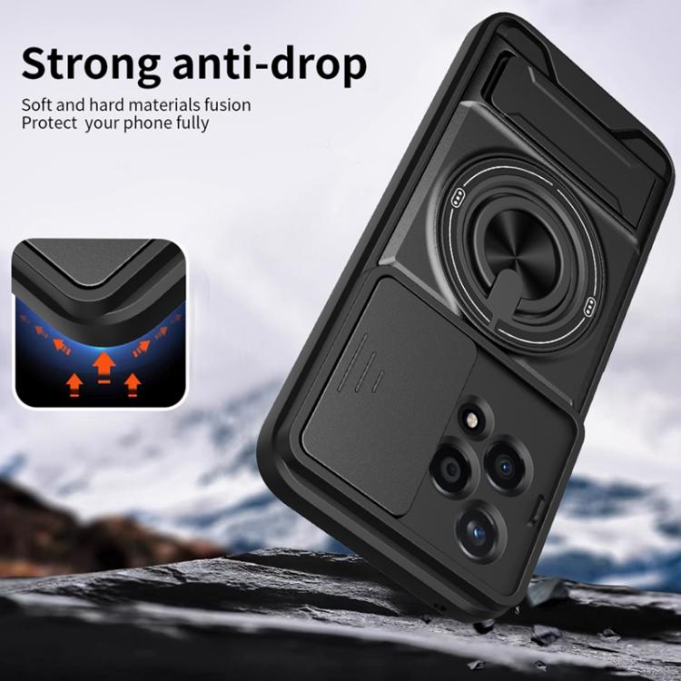 For Honor 200 Lite 5G Global Lens Sliding Window Multifunctional Magnetic Shockproof Phone Case