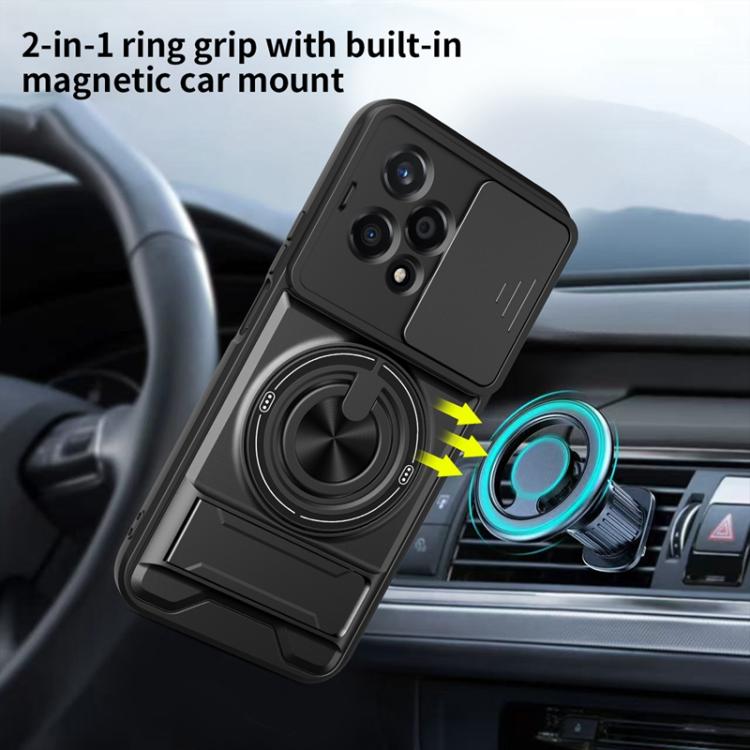 For Honor 200 Lite 5G Global Lens Sliding Window Multifunctional Magnetic Shockproof Phone Case