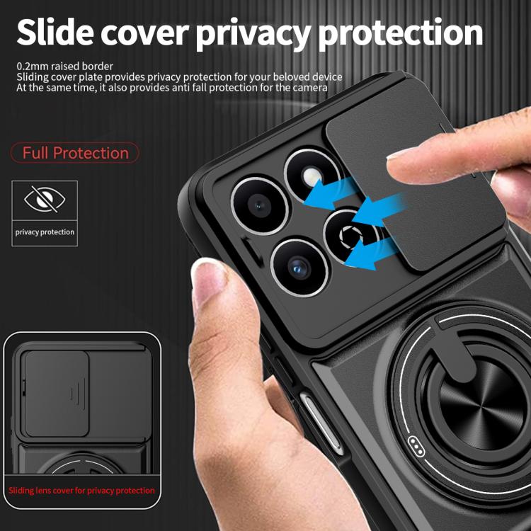 For Honor 200 Smart 5G Lens Sliding Window Multifunctional Magnetic Shockproof Phone Case
