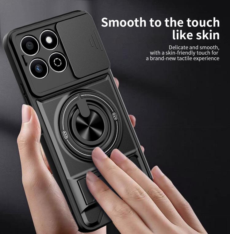 For Honor 200 Smart 5G Lens Sliding Window Multifunctional Magnetic Shockproof Phone Case