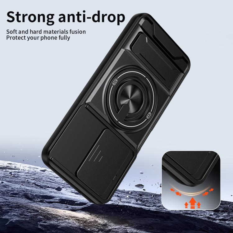 For Honor X6b 4G Lens Sliding Window Multifunctional Magnetic Shockproof Phone Case