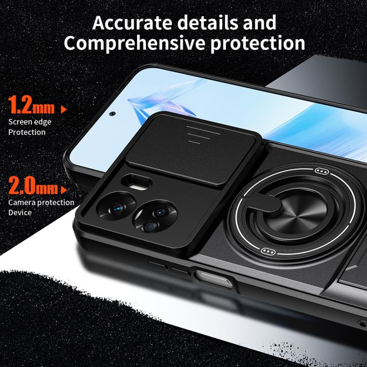 For Honor 90 Lite 5G Lens Sliding Window Multifunctional Magnetic Shockproof Phone Case