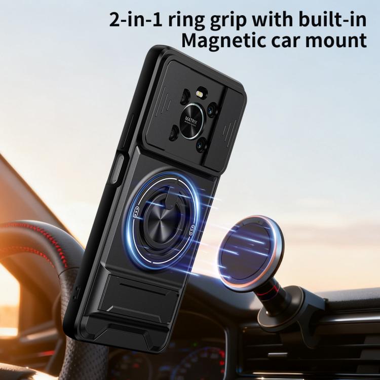 For Honor X9 Lens Sliding Window Multifunctional Magnetic Shockproof Phone Case