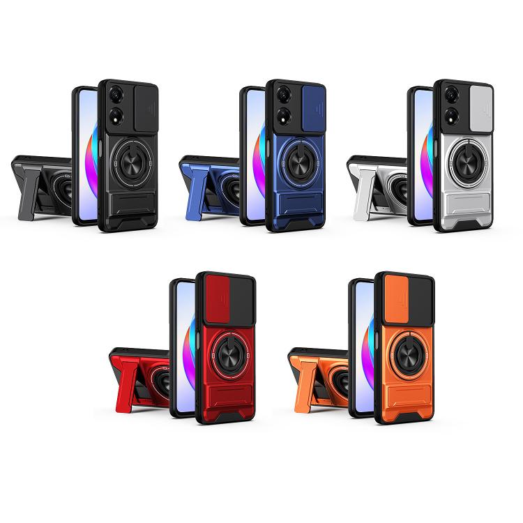 For Honor X5 Plus 4G Lens Sliding Window Multifunctional Magnetic Shockproof Phone Case