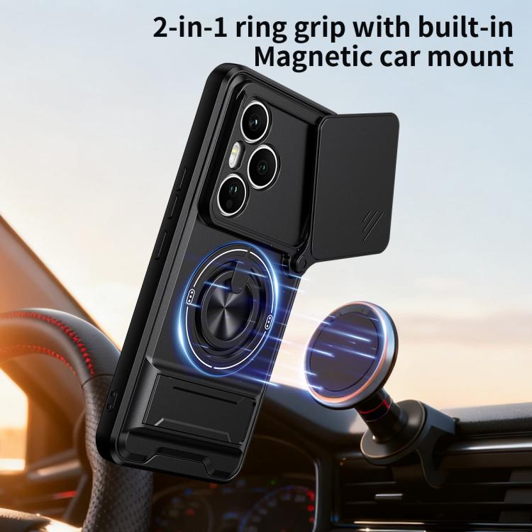 For Honor 400 Pro 5G Global 160.8mm Lens Sliding Window Multifunctional Magnetic Shockproof Phone Case