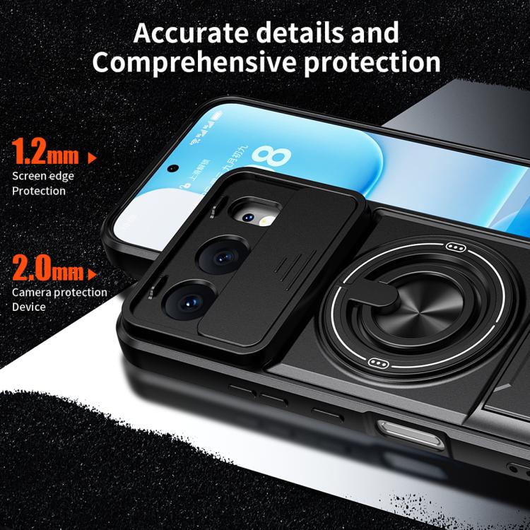 For Honor 500 5G Global 155.8mm Lens Sliding Window Multifunctional Magnetic Shockproof Phone Case