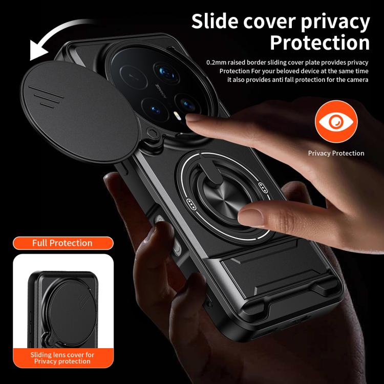 For Honor Magic8 Pro 5G Lens Sliding Window Multifunctional Magnetic Shockproof Phone Case