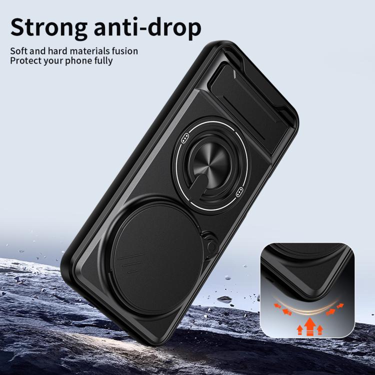 For Honor Magic8 Pro 5G Lens Sliding Window Multifunctional Magnetic Shockproof Phone Case